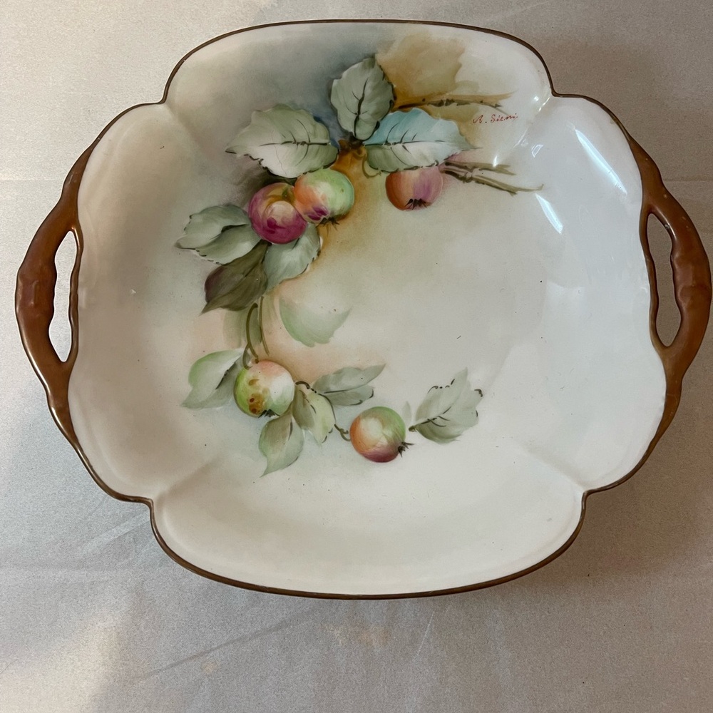 Vintage Fruit Design Ceramic Serving Dish